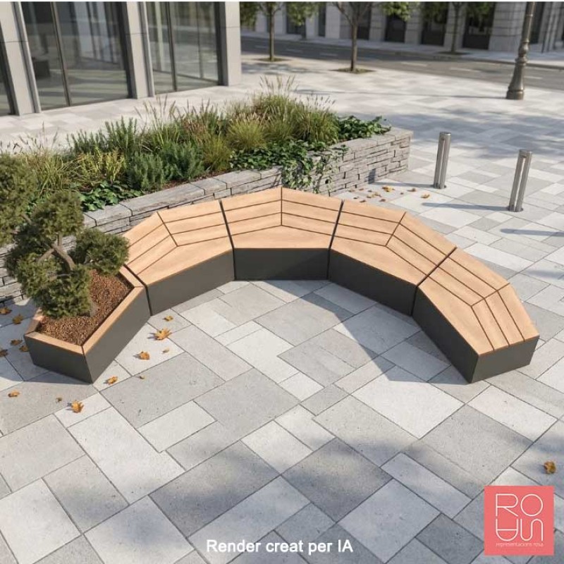 Banqueta urbana modular Le Caire pentagonal